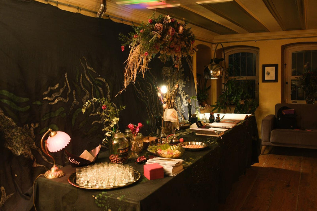 Natural and abstract installation batik fabric 4 metres long handmade art piece