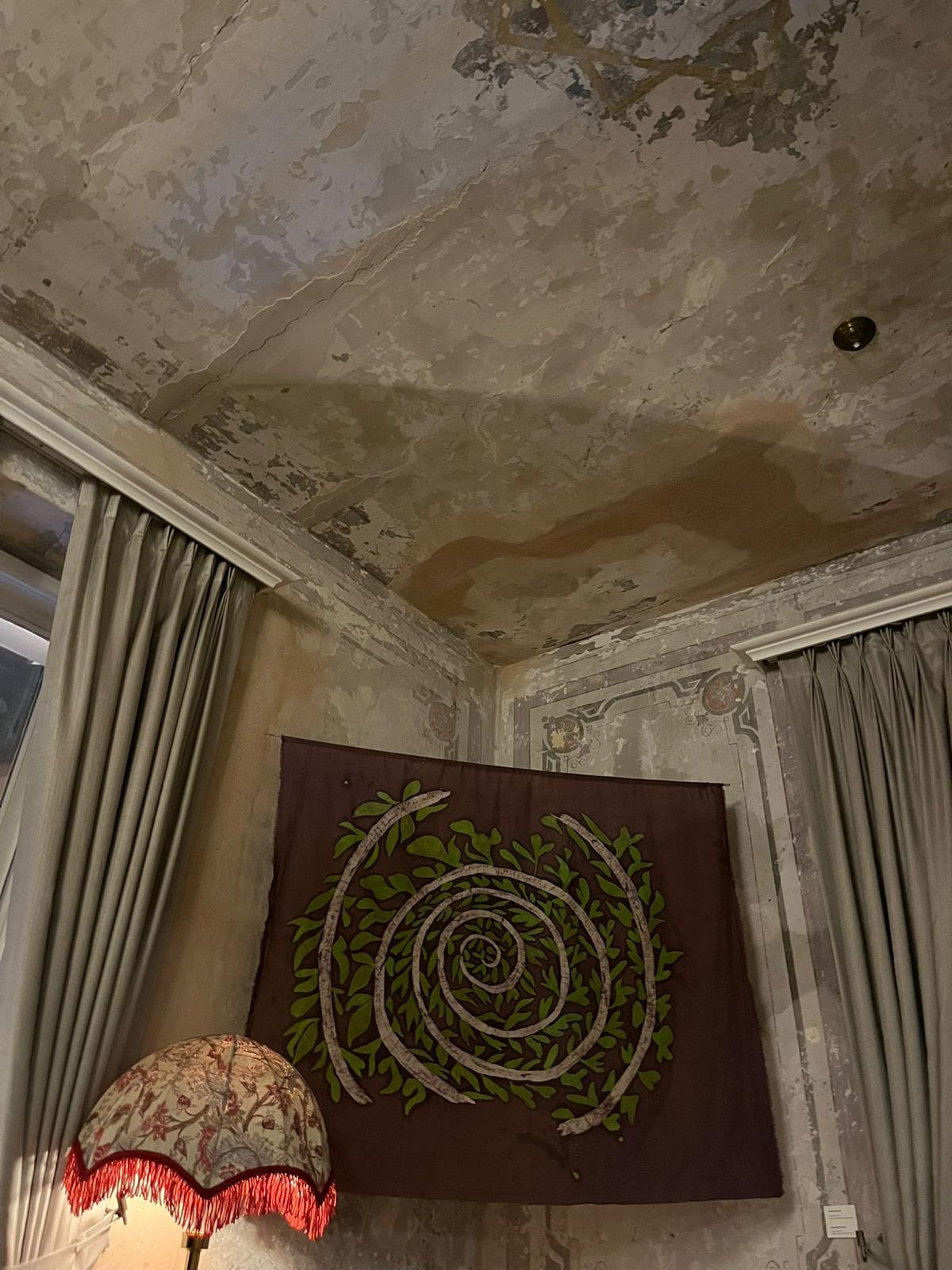 Spiral spins forever - batik spiral handmade contemporary art