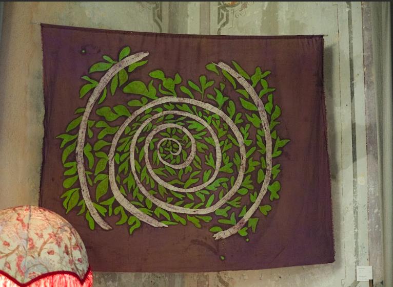 Spiral spins forever - batik spiral handmade contemporary art