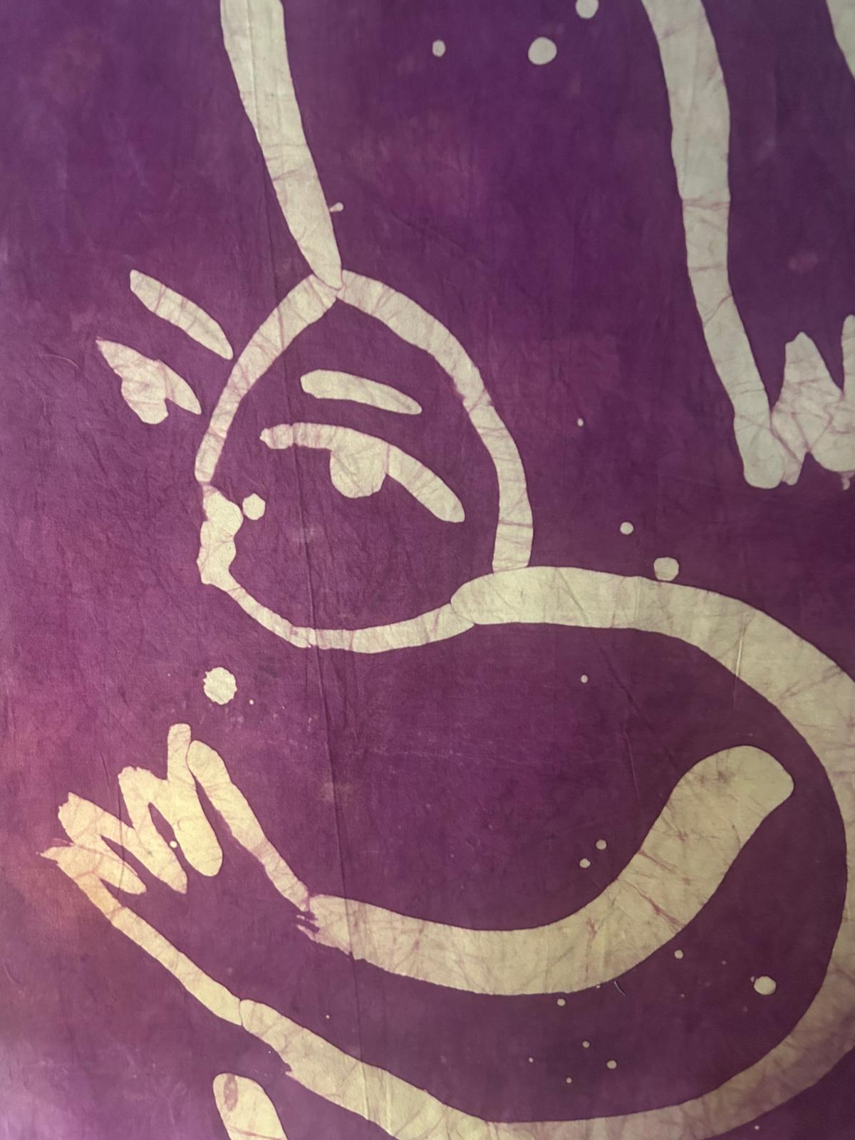 One line batik artwork wall hanging handmade